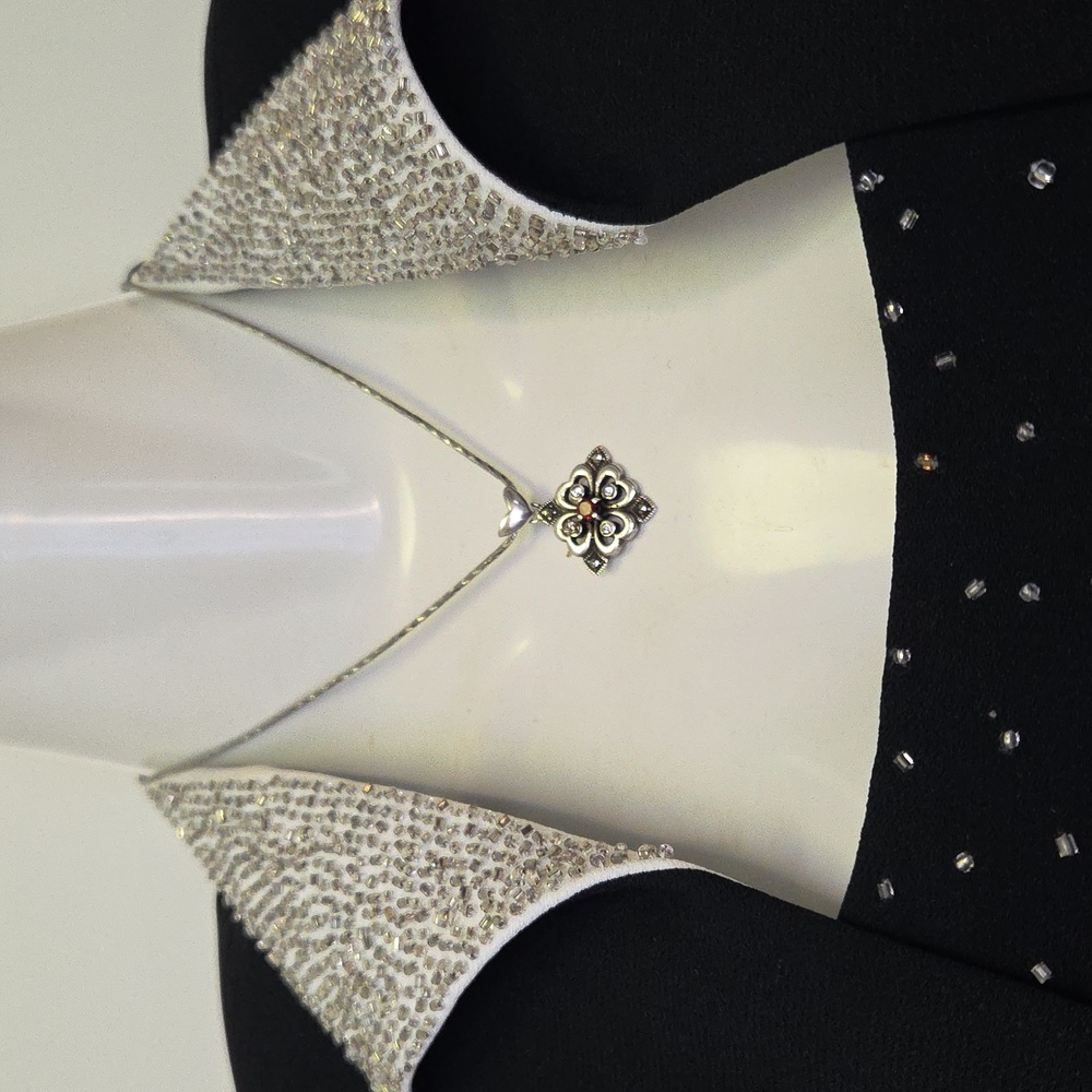 Elegant Black and White Evening Dress with Jacket - NWT